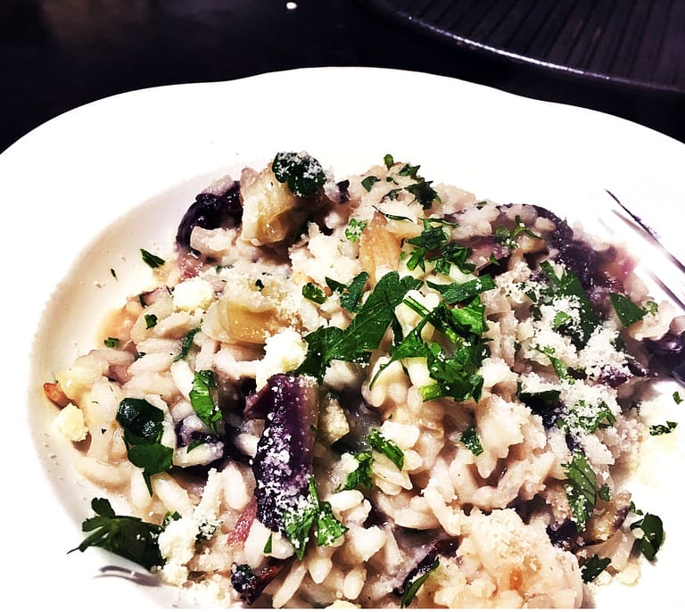 Light Vegetarian Risotto with Grilled Radicchio