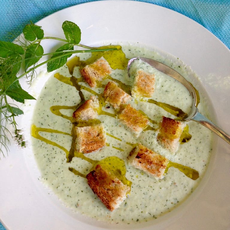 wild fennel and cucumber soup