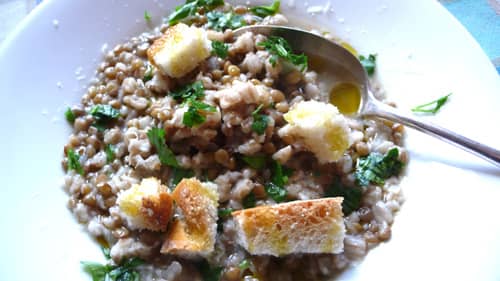 Umbrian lentil and farro soup