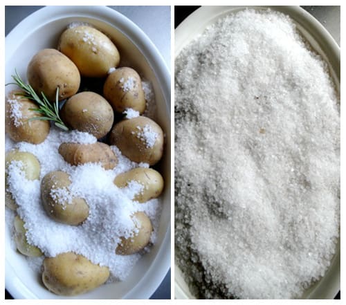 Potatoes in a salt crust