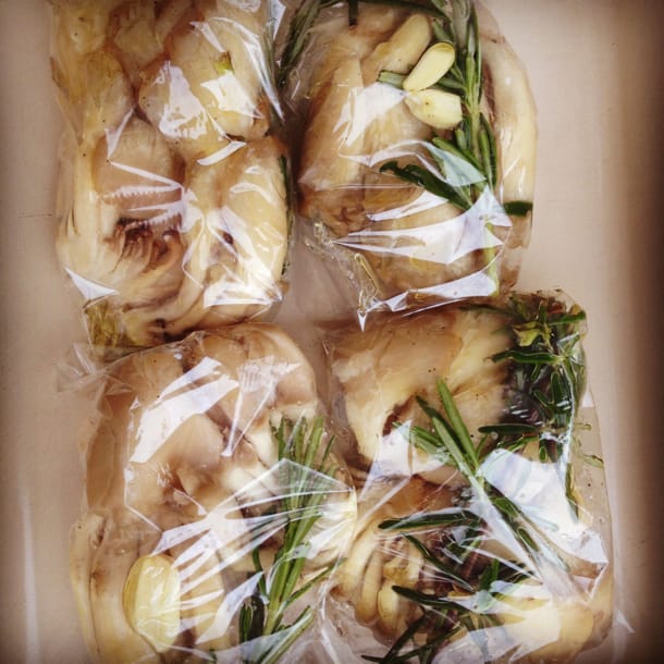 baked mushroom parcels with garlic and rosemary
